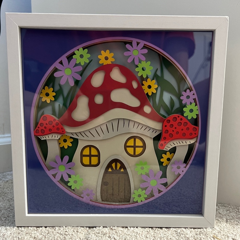 Mushroom House Shadow Box